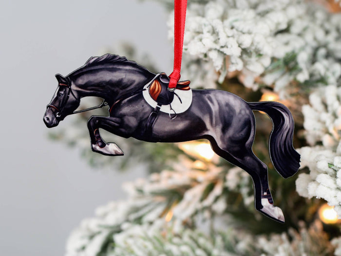 Dressage Horse Ornaments - Black Sport Horse - Classy Equine