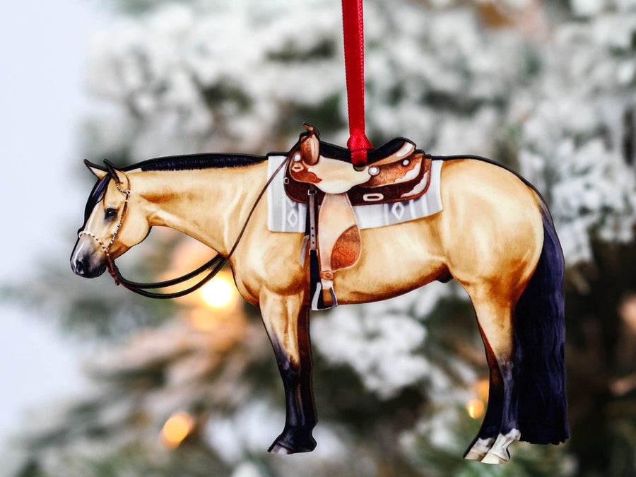 Wholesale Blue Roan Western Quarter Horse Ornament for your store - Faire