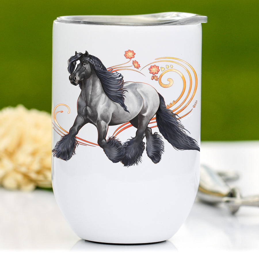 Gypsy Horse Romp Stemless Wine Glass Set - Classy Equine