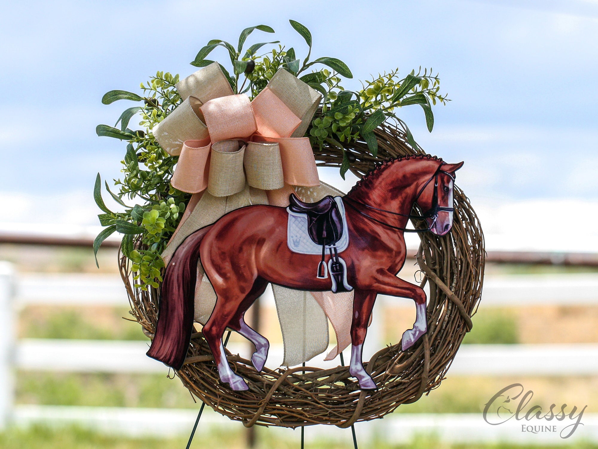Dressage Horse Wreath, Dressage Horse Decor, Sport Horse Gifts, Equest -  Classy Equine